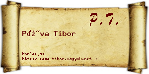 Páva Tibor névjegykártya